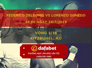 Federico Delbonis vs Lorenzo Sonego (Cá cược tennis giải Kitzbuhel 2019)