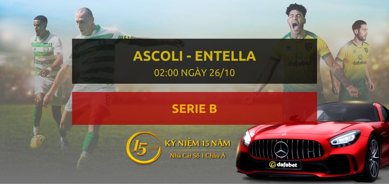 Đặt cược Ascoli Picchio FC - Virtus Entella (02h00 ngày 26/10)